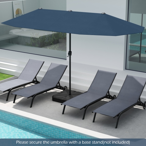 Gymax 13 FT Double-sided Patio Umbrella Outdoor Large Twin Size Umbrella