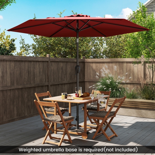 Gymax 7.5 ft Patio Umbrella Outdoor Heavy Duty Market Umbrella w/ Push Button Tilt