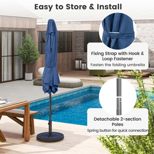 Gymax 7.5 ft Patio Umbrella Outdoor Heavy Duty Market Umbrella w/ Push Button Tilt