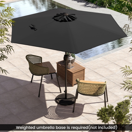 Gymax 7.5 ft Patio Umbrella Outdoor Heavy Duty Market Umbrella w/ Push Button Tilt