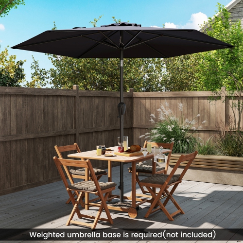 Gymax 7.5 ft Patio Umbrella Outdoor Heavy Duty Market Umbrella w/ Push Button Tilt