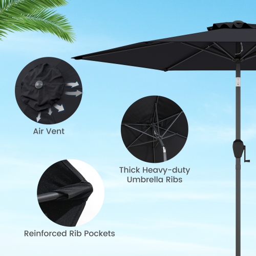 Gymax 7.5 ft Patio Umbrella Outdoor Heavy Duty Market Umbrella w/ Push Button Tilt