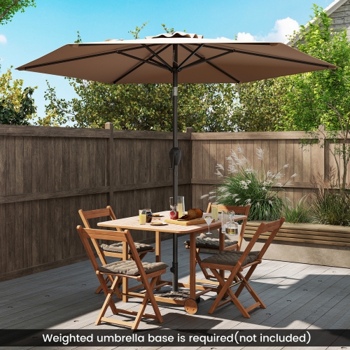 Gymax 7.5 ft Patio Umbrella Outdoor Heavy Duty Market Umbrella w/ Push Button Tilt