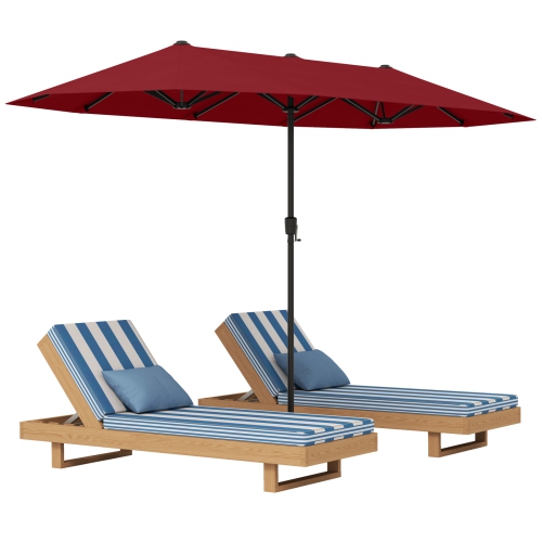 Gymax 13 FT Double-sided Patio Umbrella Outdoor Large Twin Size Umbrella