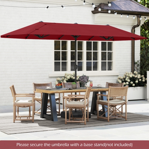 Gymax 13 FT Double-sided Patio Umbrella Outdoor Large Twin Size Umbrella