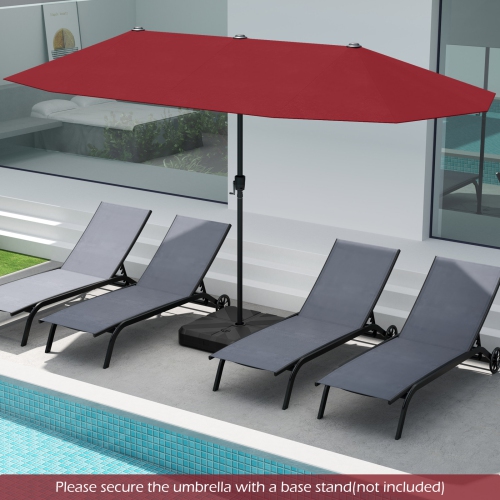 Gymax 13 FT Double-sided Patio Umbrella Outdoor Large Twin Size Umbrella