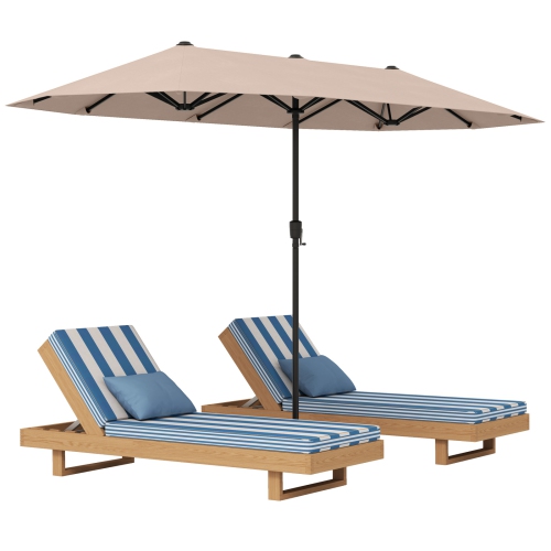 Gymax 13 FT Double-sided Patio Umbrella Outdoor Large Twin Size Umbrella