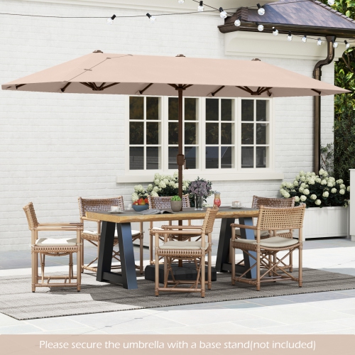 Gymax 13 FT Double-sided Patio Umbrella Outdoor Large Twin Size Umbrella