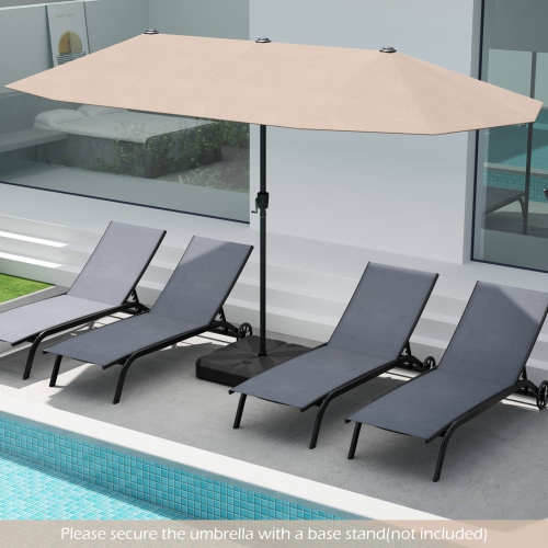 Gymax 13 FT Double-sided Patio Umbrella Outdoor Large Twin Size Umbrella