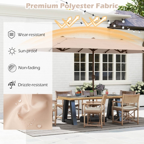 Gymax 13 FT Double-sided Patio Umbrella Outdoor Large Twin Size Umbrella
