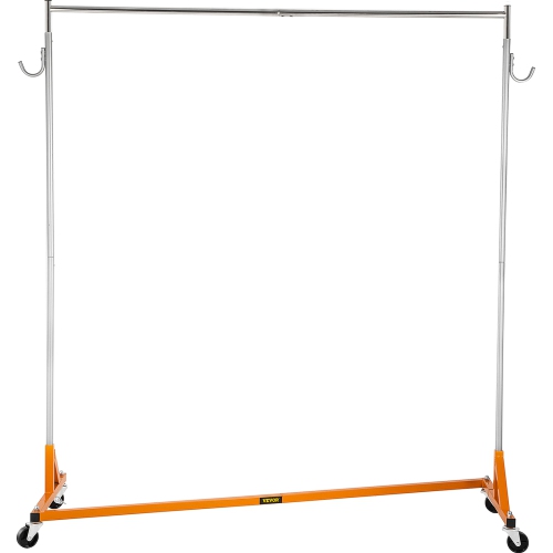 VEVOR Z Rack, Industrial Grade Z Base Garment Rack, Rolling Z Garment Rack, Sturdy Steel Z Clothing Rack with Lockable Casters for Home Garment Store