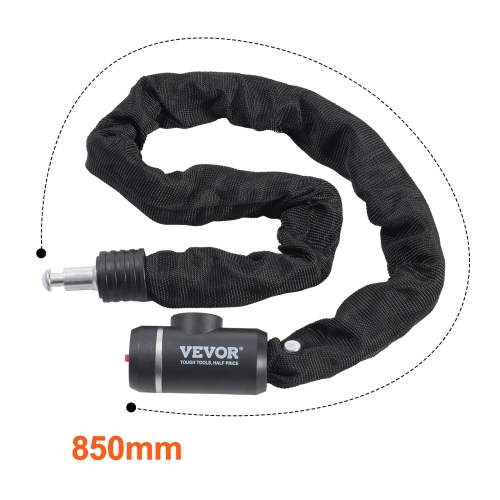 VEVOR 2.79 Ft Bike Chain Lock, Combination Bicycle Chain Lock with 2 Keys, Heavy Duty Anti-Theft High Security Bike Locks, Perfect for Bike,