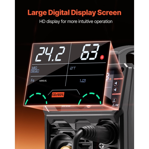 Machine à souder VEVOR 250&nbsp;A Pro MIG, machine à souder synergique 5-en-1 MIG Pluse/Gaz MIG/Flux Core MIG/Stick/Lift TIG, soudeur à mi-tension en