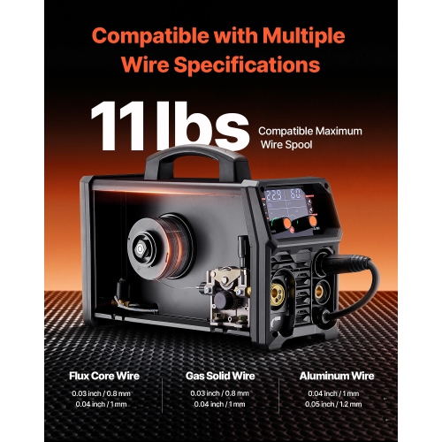 Machine à souder VEVOR 250&nbsp;A Pro MIG, machine à souder synergique 5-en-1 MIG Pluse/Gaz MIG/Flux Core MIG/Stick/Lift TIG, soudeur à mi-tension en