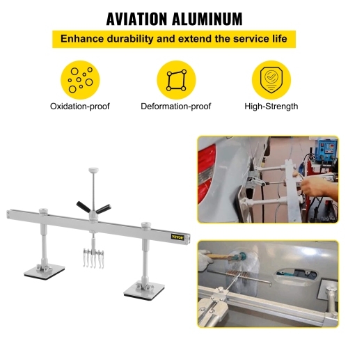 VEVOR 85CM Car Dent Puller Kit, Dent Pull Lever 6 Claw Hook Accessories, Paintless Dent Removal Kit Dent Pull Lever Bar Kit for Auto Body Repair Door