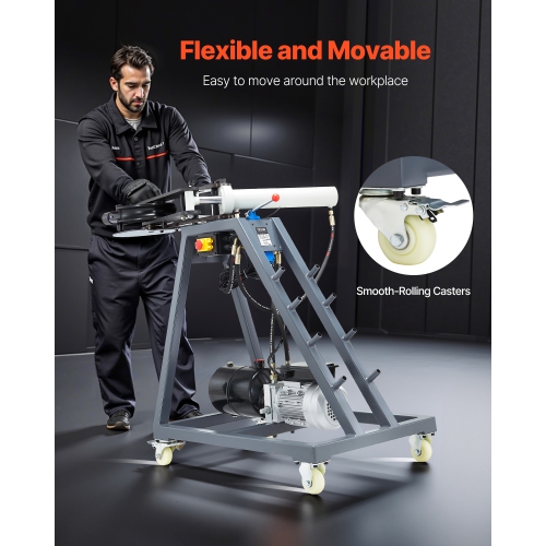 VEVOR 750W Electric Tube Bending Machine, with 6L Hydraulic Cylinder, Movable Pipe Bender Machine with Casters, 3 Dies & 180° Max Bending Angle,