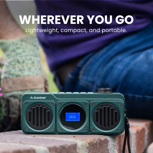 Avantree Boombyte – Portable FM Radio & Bluetooth Speaker, Superb Sound, Metal Design, MP3 Player, Supports Micro SD/USB Audio, Rechargeable, Long