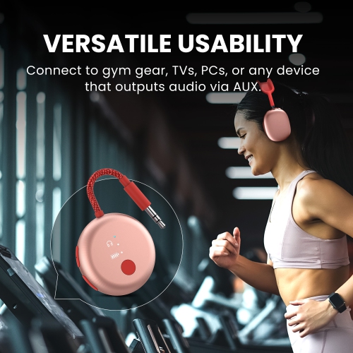 SoundJet R1 d'Avantree – Adaptateur Bluetooth pour écouteurs et AirPods Travel Flight, aptX Adaptive, batterie 20H, émetteur audio sans fil avec jeu