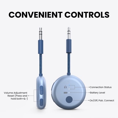 Avantree SoundJet R1 – Airplane Bluetooth Adapter for Headphones & AirPods Travel Flight, aptX Adaptive, 20H Battery, Wireless Audio Transmitter with