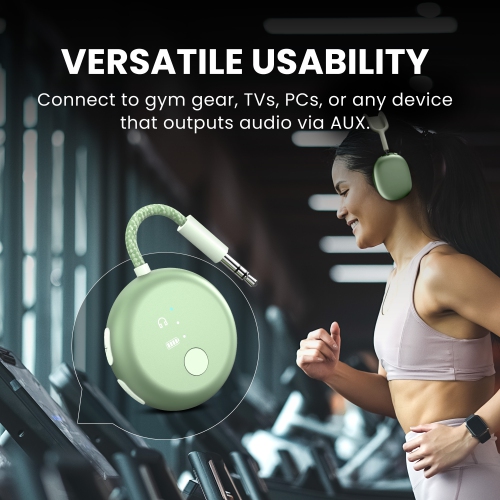 SoundJet R1 d'Avantree – Adaptateur Bluetooth pour écouteurs et AirPods Travel Flight, aptX Adaptive, batterie 20H, émetteur audio sans fil avec jeu