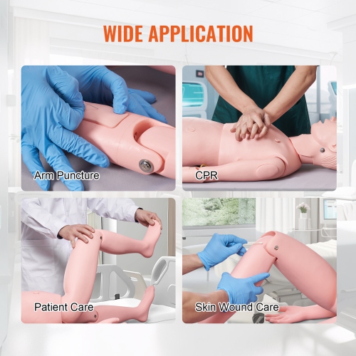 Mannequin d'entraînement infirmier VEVOR, Démonstration de taille de vie féminine mannequin humain pour l'entraînement infirmière, modèle de