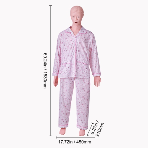 Mannequin d'entraînement infirmier VEVOR, Démonstration de taille de vie féminine mannequin humain pour l'entraînement infirmière, modèle de