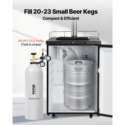 VEVOR CO2 Tank, 20 lbs New Aluminum Alloy Cylinder,CO2 Air Tank with Light Spray Coating,CGA320 Valve,Handle & Purple Copper Siphon, DOT Approved