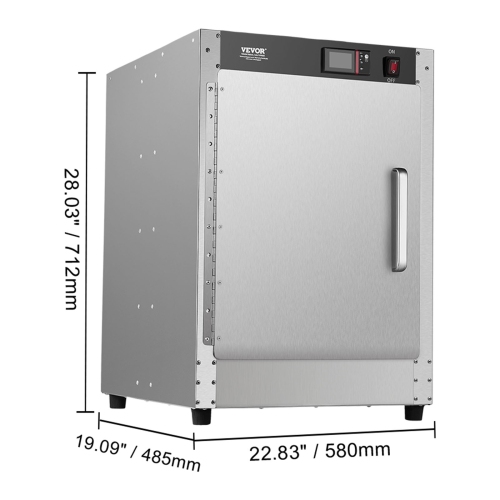 VEVOR 5-Tier Hot Box Food Warmer,Concession Warmer with Water Tray, 5 Pans, Single-door and Adjustable Shelves, Stainless Steel Food Warmer