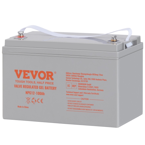 VEVOR 12V 100 AH Deep Cycle Battery, AGM Marine Rechargeable Battery, High Self-Discharge Rate 800A Current, for RV Solar Marine Off-Grid