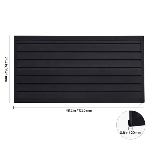 VEVOR 2 x 4 ft Slat Wall Paneling, PVC with Modular Design, Black Slat Wall Easy-to-Install Adjustable Panel with Coupling Structure & DIY Cutting,