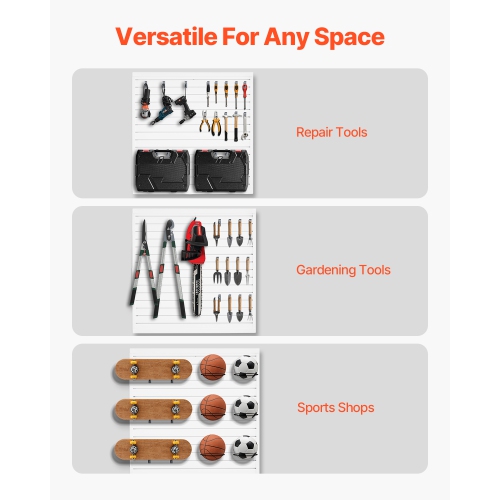 VEVOR 4 x 4 ft Slat Wall Paneling, PVC with Modular Design, White Slat Wall Easy-to-Install Adjustable Panel with Coupling Structure & DIY Cutting,