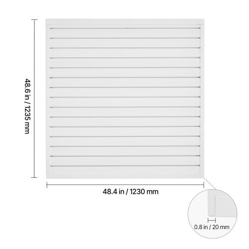 VEVOR 4 x 4 ft Slat Wall Paneling, PVC with Modular Design, White Slat Wall Easy-to-Install Adjustable Panel with Coupling Structure & DIY Cutting,