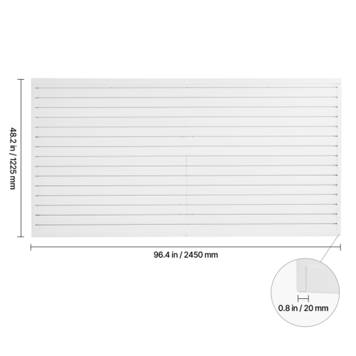 VEVOR 8 x 4 ft Slat Wall Paneling, PVC with Accessories, White Slat Wall Easy-to-Install Adjustable Panel with Coupling Structure & DIY Cutting, Fits
