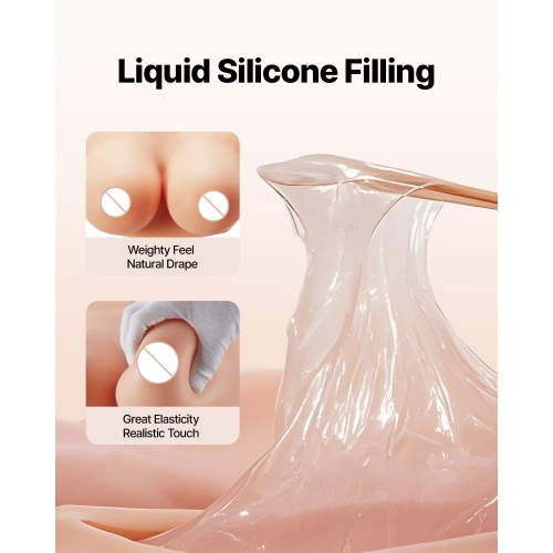 VEVOR Silicone Breastplate, E-Cup High Neckline Fake Breasts for Crossdressers, Realistic Silicone-Filled Fake Boobs Breast Forms for Transgender