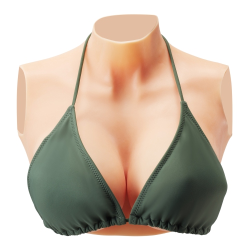 VEVOR Silicone Breastplate, E-Cup High Neckline Fake Breasts for Crossdressers, Realistic Silicone-Filled Fake Boobs Breast Forms for Transgender