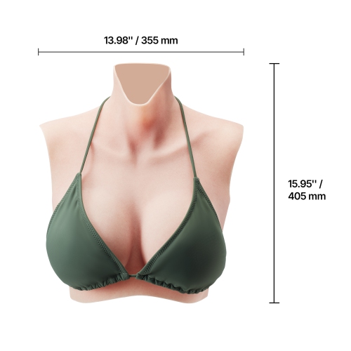 VEVOR Silicone Breastplate, C-Cup High Neckline Fake Breasts for Crossdressers, Realistic Silicone-Filled Fake Boobs Breast Forms for Transgender