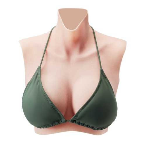 VEVOR Silicone Breastplate, C-Cup High Neckline Fake Breasts for Crossdressers, Realistic Silicone-Filled Fake Boobs Breast Forms for Transgender