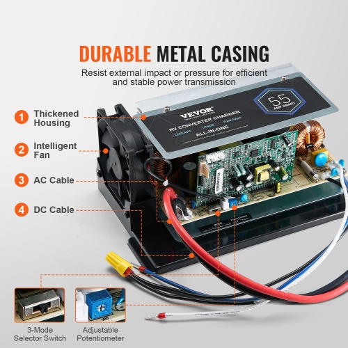 Carte principale VEVOR WF-8955-AD-MBA de 55 A, unité de remplacement de convertisseur d'alimentation pour VR à trois étapes, convient aux