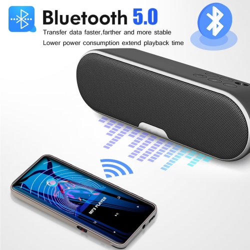 Lecteur MP3 64&nbsp;Go avec Bluetooth, lecteur de musique numérique portatif sans perte avec enregistreur radio FM, lecteur MP3/MP4 à pince pour les