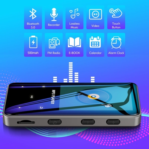 Lecteur MP3 64&nbsp;Go avec Bluetooth, lecteur de musique numérique portatif sans perte avec enregistreur radio FM, lecteur MP3/MP4 à pince pour les