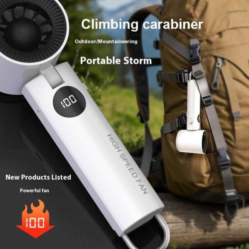 New turbo violent handheld fan high speed cooling neck hanging folding electric fan portable rechargeable small fan 100 gears brushless motor -