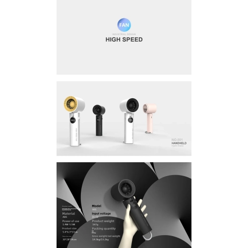 New turbo violent handheld fan high speed cooling neck hanging folding electric fan portable rechargeable small fan 100 gears brushless motor -