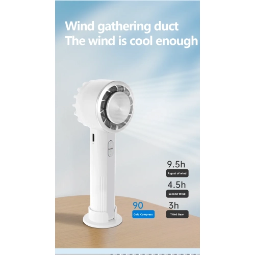 New handheld ice semiconductor cooling fan USB charging portable desktop high-speed small fan brushless motor - KK9 cooling fan - green