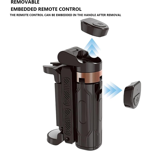 Mini Bluetooth Selfie Stick, Telescopic Portable Selfie Stick with Built-In Remote for Travel and Home Photography