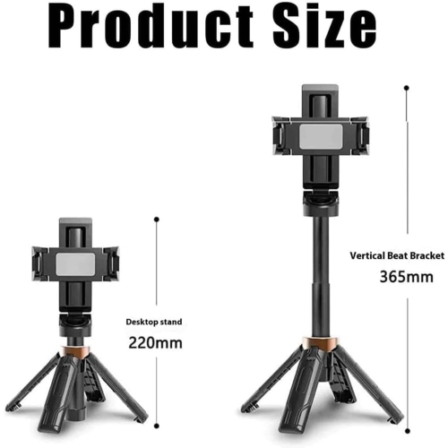 Mini Bluetooth Selfie Stick, Telescopic Portable Selfie Stick with Built-In Remote for Travel and Home Photography