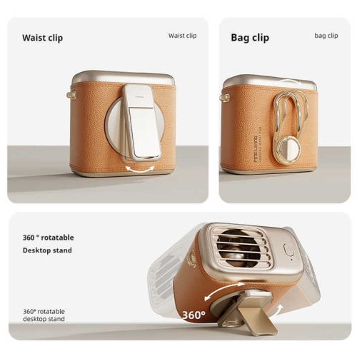 2025 new waist-mounted fan, portable, high-wind desktop fan, large capacity, long battery life, outdoor neck-mounted fan, three-speed high-speed wind