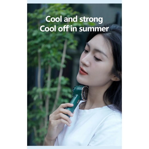 New handheld ice semiconductor cooling fan USB charging portable desktop high-speed small fan brushless motor - KK9 cooling fan - white