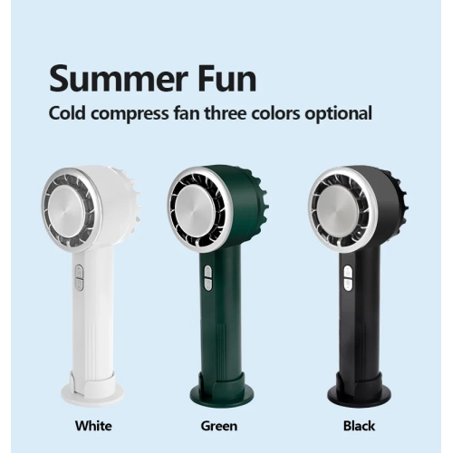 New handheld ice semiconductor cooling fan USB charging portable desktop high-speed small fan brushless motor - KK9 cooling fan - black