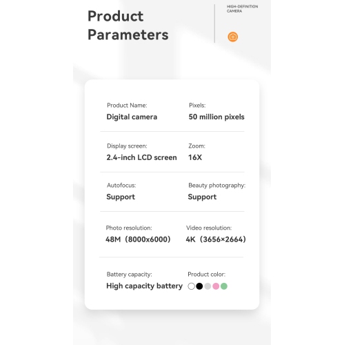 Nouvelle caméra rétro CCD étudiante HD double caméra peut prendre des photos et enregistrer des vidéos mini appareil photo reflex 4K pour étudiant -
