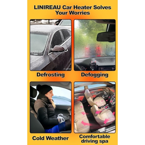 12V Portable Car Heater, Windshield Defogger and Space Heater for Car Glass Defrosting